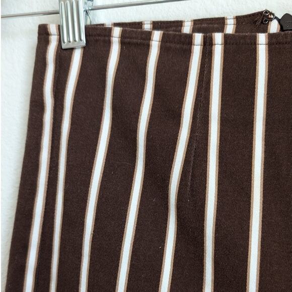 Reformation Marlon Brown Striped High-rise Cropped Straight Leg Pants, size 6 - Picture 4 of 9